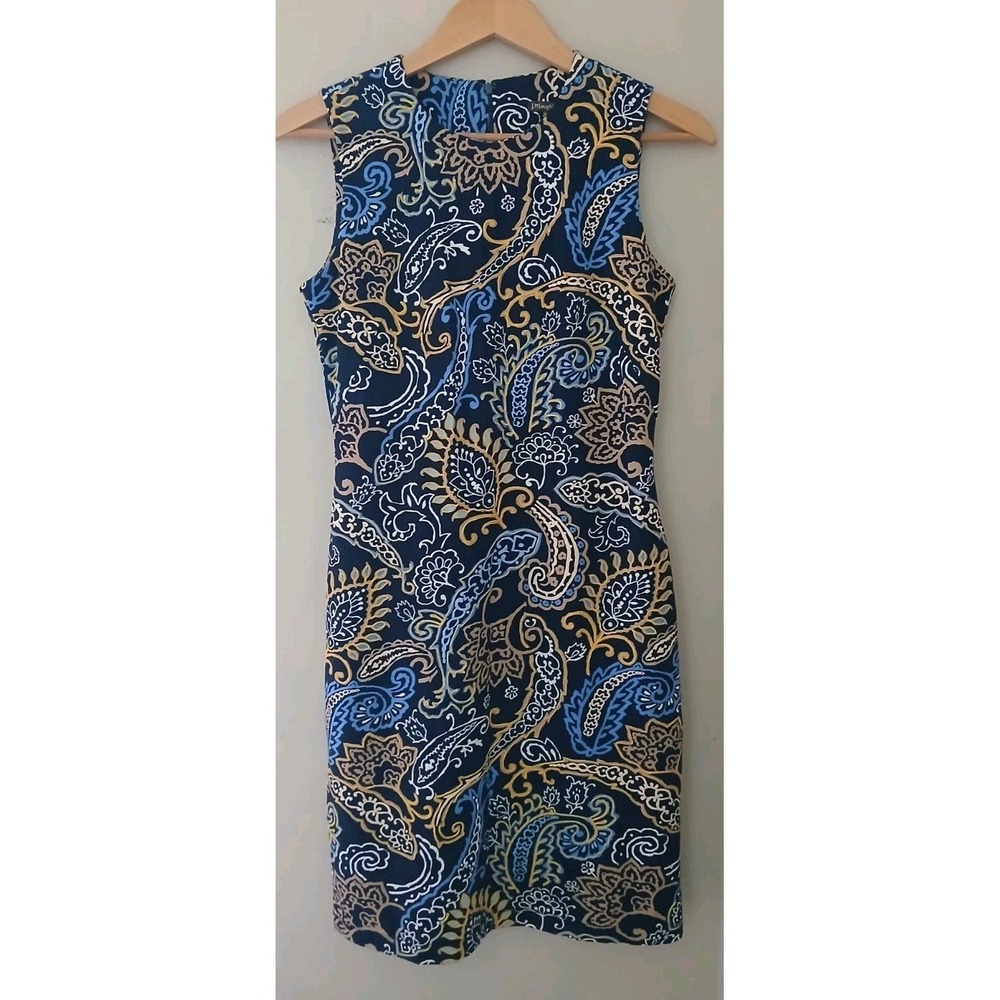 J. McLaughlin Devon Sleeveless Shift Dress Size XS Embroidered Paisley Work